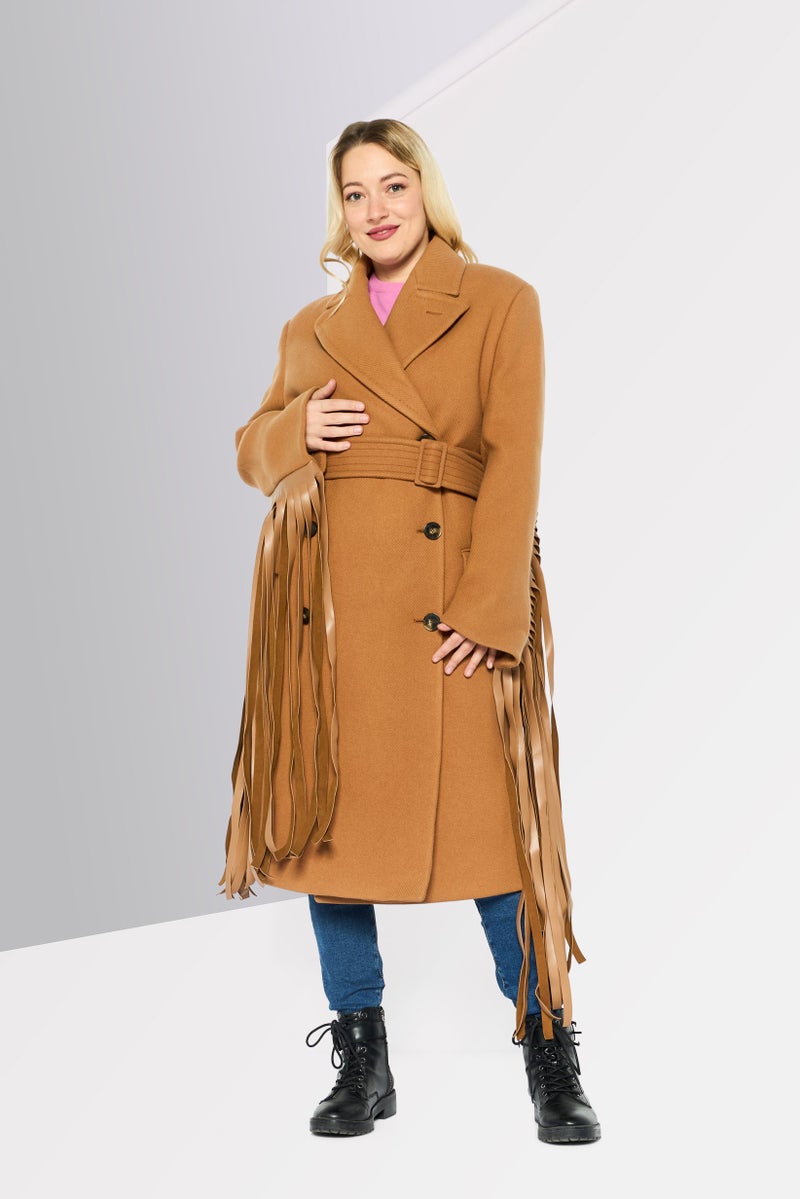 STELLA MCCARTNEY معطف ترنش مزخرف بحزام للنساء، بني - Image 2